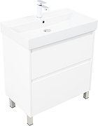 Тумба под раковину Aquanet Nova Lite 2.0 75 346337 цвет Белый глянец-1