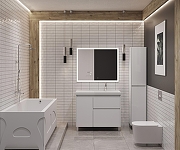 Тумба под раковину Aquanet Nova Lite 2.0 90 R 346338 цвет Белый глянец-9