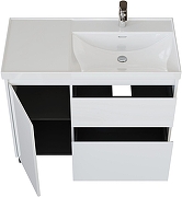 Тумба под раковину Aquanet Nova Lite 2.0 100 R 346340 цвет Белый глянец-2