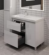 Тумба под раковину Aquanet Nova Lite 2.0 100 L 346341 цвет Белый глянец-7