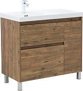 Тумба под раковину Aquanet Nova Lite 2.0 90 L 346346 цвет Дуб рустикальный