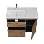 Тумба под раковину Aquanet Nova Lite 2.0 100 L 346348 цвет Дуб рустикальный-1