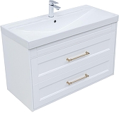 Тумба с раковиной Aquanet Бостон New 100 347848 подвесная цвет Белый сатин