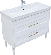 Тумба с раковиной Aquanet Бостон New 100 347848 подвесная цвет Белый сатин-1