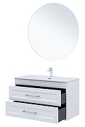 Тумба с раковиной Aquanet Бостон New 100 347849 подвесная цвет Белый сатин-3