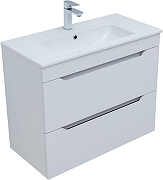 Тумба под раковину Aquanet Практика 80 347965 подвесная цвет Белый глянец-1