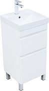 Тумба с раковиной Aquanet Слим 40 348174 цвет Белый сатин