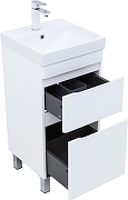 Тумба с раковиной Aquanet Слим 40 348174 цвет Белый сатин-1