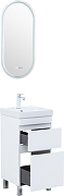 Тумба с раковиной Aquanet Слим 40 348174 цвет Белый сатин-2