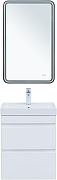 Тумба с раковиной Aquanet Слим 50 348175 подвесная цвет Белый сатин-5