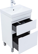 Тумба с раковиной Aquanet Слим 50 348176 цвет Белый сатин-1