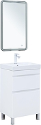 Тумба с раковиной Aquanet Слим 50 348176 цвет Белый сатин-3