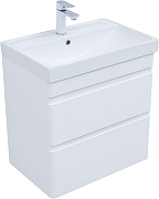 Тумба с раковиной Aquanet Слим 60 348177 подвесная цвет Белый сатин