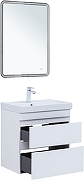 Тумба с раковиной Aquanet Слим 60 348177 подвесная цвет Белый сатин-2