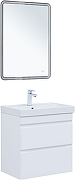 Тумба с раковиной Aquanet Слим 60 348177 подвесная цвет Белый сатин-3