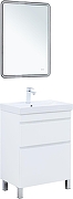 Тумба с раковиной Aquanet Слим 60 348178 цвет Белый сатин-3