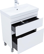 Тумба с раковиной Aquanet Слим 70 348180 цвет Белый сатин-1