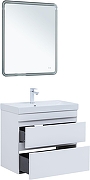 Тумба с раковиной Aquanet Слим 80 348181 подвесная цвет Белый сатин-2