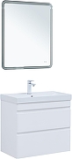 Тумба с раковиной Aquanet Слим 80 348181 подвесная цвет Белый сатин-3