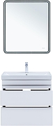 Тумба с раковиной Aquanet Слим 80 348181 подвесная цвет Белый сатин-4