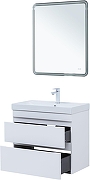 Тумба с раковиной Aquanet Слим 80 348181 подвесная цвет Белый сатин-6