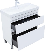 Тумба с раковиной Aquanet Слим 80 348182 цвет Белый сатин-1