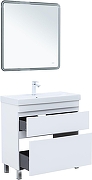 Тумба с раковиной Aquanet Слим 80 348182 цвет Белый сатин-2
