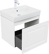 Тумба с раковиной Aquanet Агата 60 348184 подвесная цвет Белый сатин-2