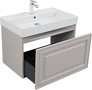 Тумба с раковиной Aquanet Агата 75 348185 подвесная цвет Бежевый-2