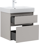 Тумба с раковиной Aquanet Nova Lite 2.0 60 348187 подвесная цвет Бежевый-4