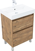 Тумба с раковиной Aquanet Nova Lite 2.0 60 348191 цвет Дуб рустикальный-1