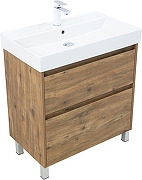Тумба с раковиной Aquanet Nova Lite 2.0 75 348196 цвет Дуб рустикальный-1