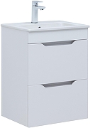 Тумба с раковиной Aquanet Практика 50 354885 подвесная цвет Белый глянец