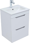 Тумба с раковиной Aquanet Практика 50 354885 подвесная цвет Белый глянец-1