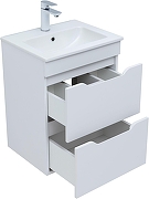 Тумба с раковиной Aquanet Практика 50 354885 подвесная цвет Белый глянец-2