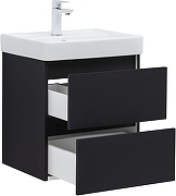 Тумба под раковину Aquanet Вега 2.0 50 362542 подвесная цвет Черный-5