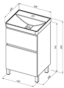 Тумба под раковину Aquanet Вега 50 362545 цвет Белый глянец-7