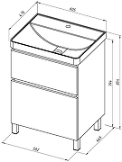 Тумба под раковину Aquanet Вега 60 362551 цвет Белый глянец-8