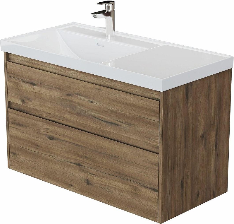 Тумба с раковиной Aquanet Nova Lite 2.0 100 L 365908 подвесная 