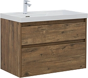 Тумба с раковиной Aquanet Nova Lite 2.0 90 L 365923 подвесная цвет Дуб рустикальный-2