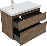 Тумба с раковиной Aquanet Nova Lite 2.0 90 L 365923 подвесная цвет Дуб рустикальный-3