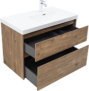 Тумба с раковиной Aquanet Nova Lite 2.0 90 R 365928 подвесная цвет Дуб рустикальный-3