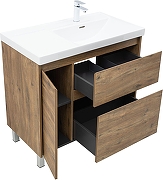 Тумба с раковиной Aquanet Nova Lite 2.0 90 R 365930 цвет Дуб рустикальный-4