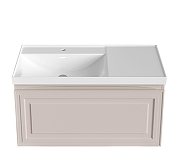 Тумба с раковиной Aquanet Агата 100 L 365933 подвесная цвет Бежевый-1