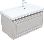 Тумба с раковиной Aquanet Агата 90 R 365935 подвесная цвет Бежевый-1