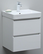 Тумба с раковиной Aquanet Вега 50 367322 подвесная цвет Белый глянец