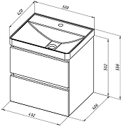 Тумба с раковиной Aquanet Вега 50 367322 подвесная цвет Белый глянец-6