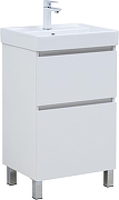 Тумба с раковиной Aquanet Вега 50 367327 цвет Белый глянец