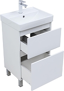 Тумба с раковиной Aquanet Вега 50 367327 цвет Белый глянец-4