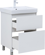 Тумба с раковиной Aquanet Вега 60 367333 цвет Белый глянец-2